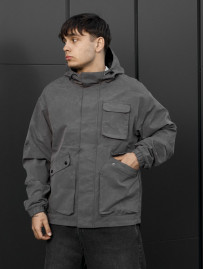 Wiatrówka Staff x Husll camo gray logo reflective