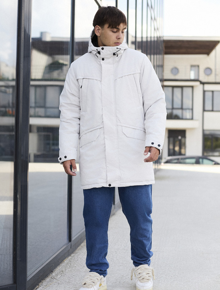 Parka zimowa Staff st white melange