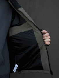 Zimowa kurtka Staff im black & dark khaki reflective