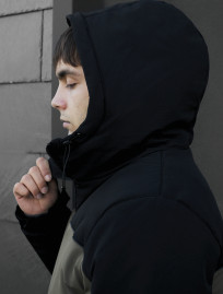 Zimowa kurtka Staff im black & dark khaki reflective