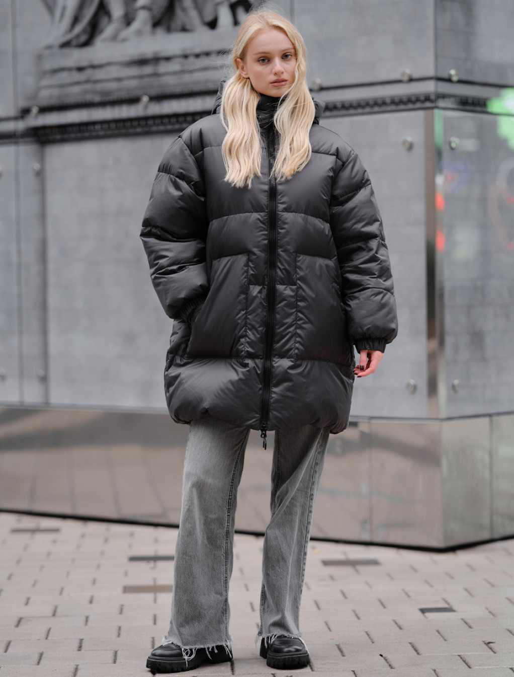 Damska kurtka zimowa Staff re dark gray