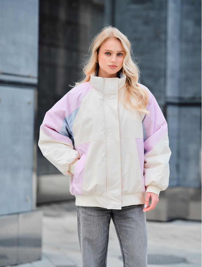 Kurtka Staff co milk & light viola oversize