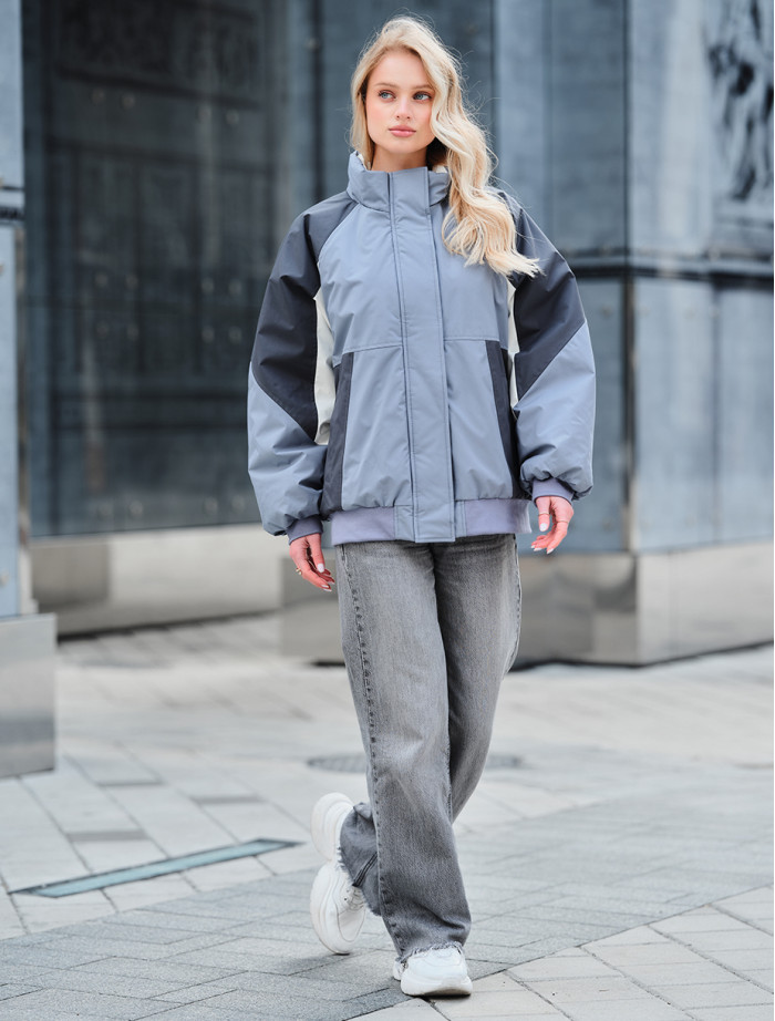 Kurtka damska Staff co gray & dark gray oversize