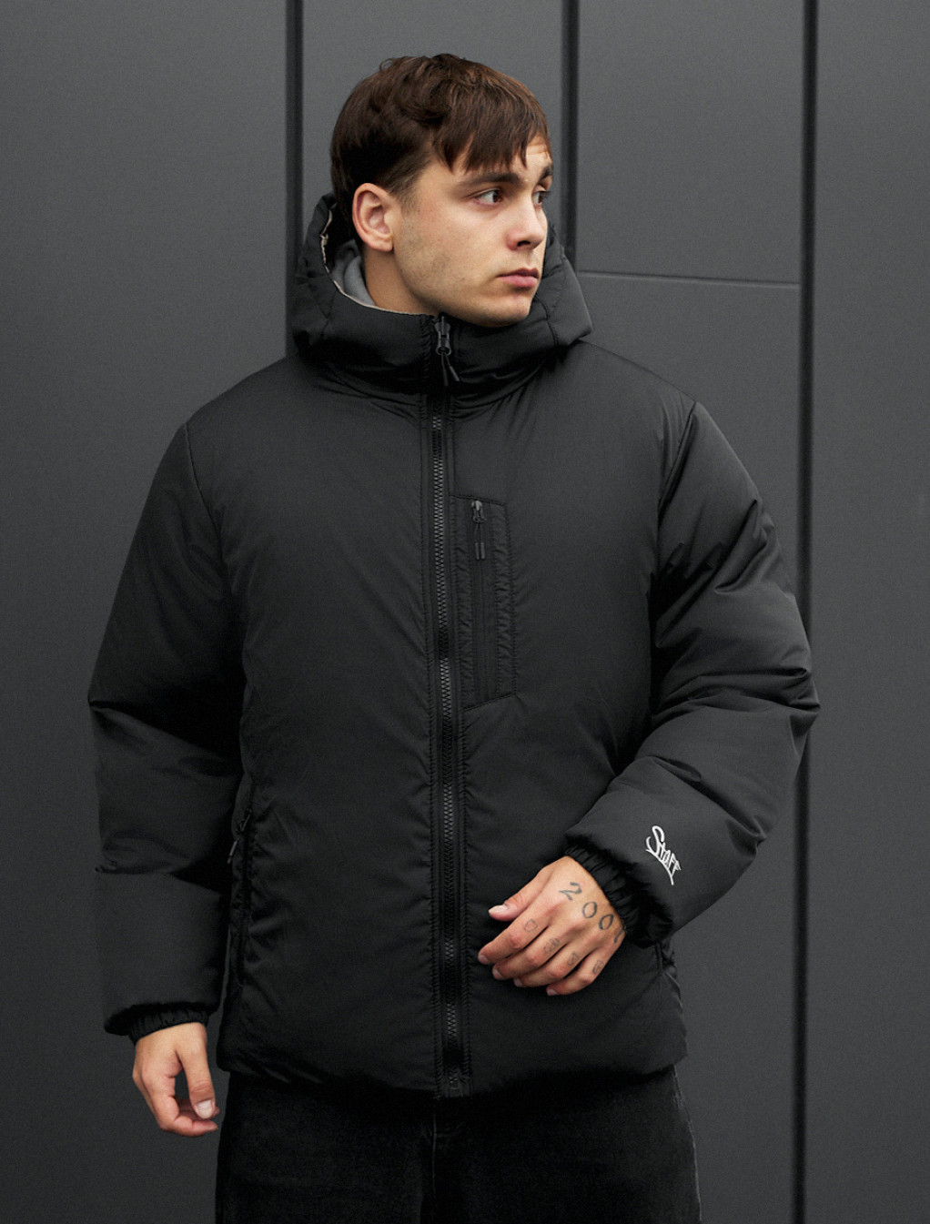 Kurtka zimowa dwustronna Staff rovx black & gray