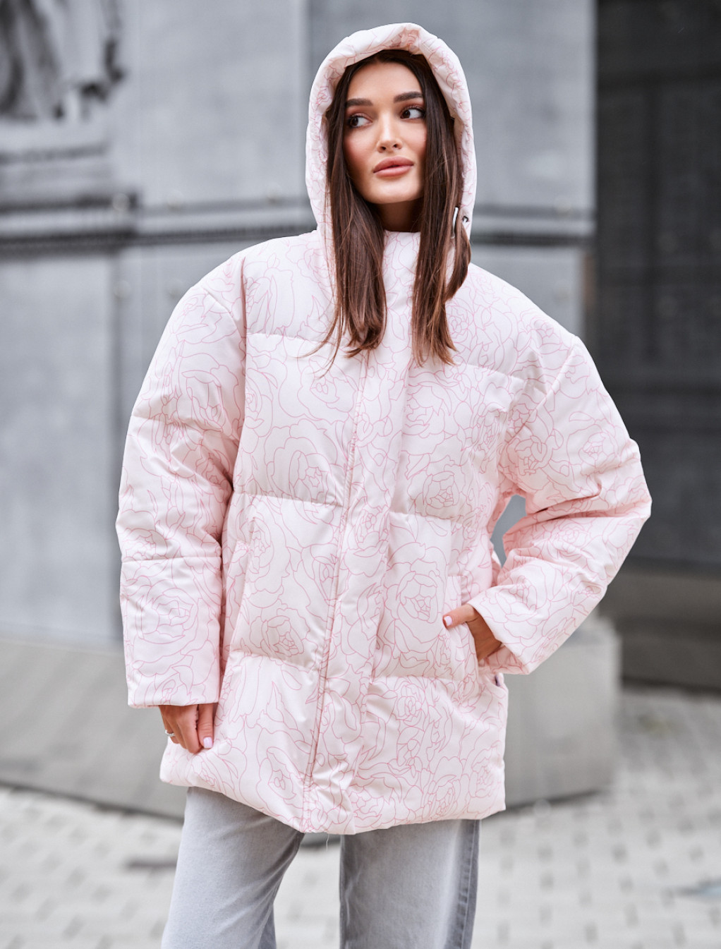 Damska kurtka zimowa Staff tom light pink flo