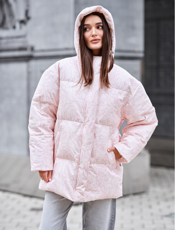 Damska kurtka zimowa Staff tom light pink flo