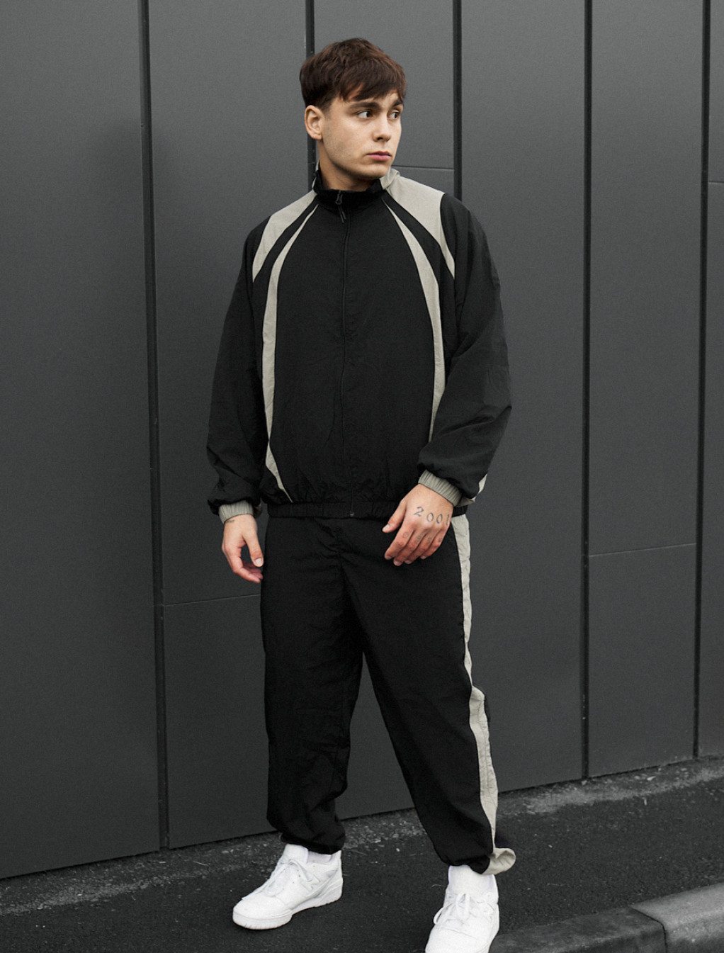 Dres Staff cap black & light olive oversize