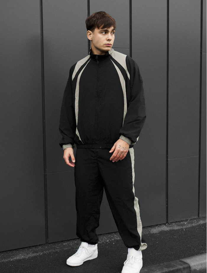 Dres Staff cap black & light olive oversize