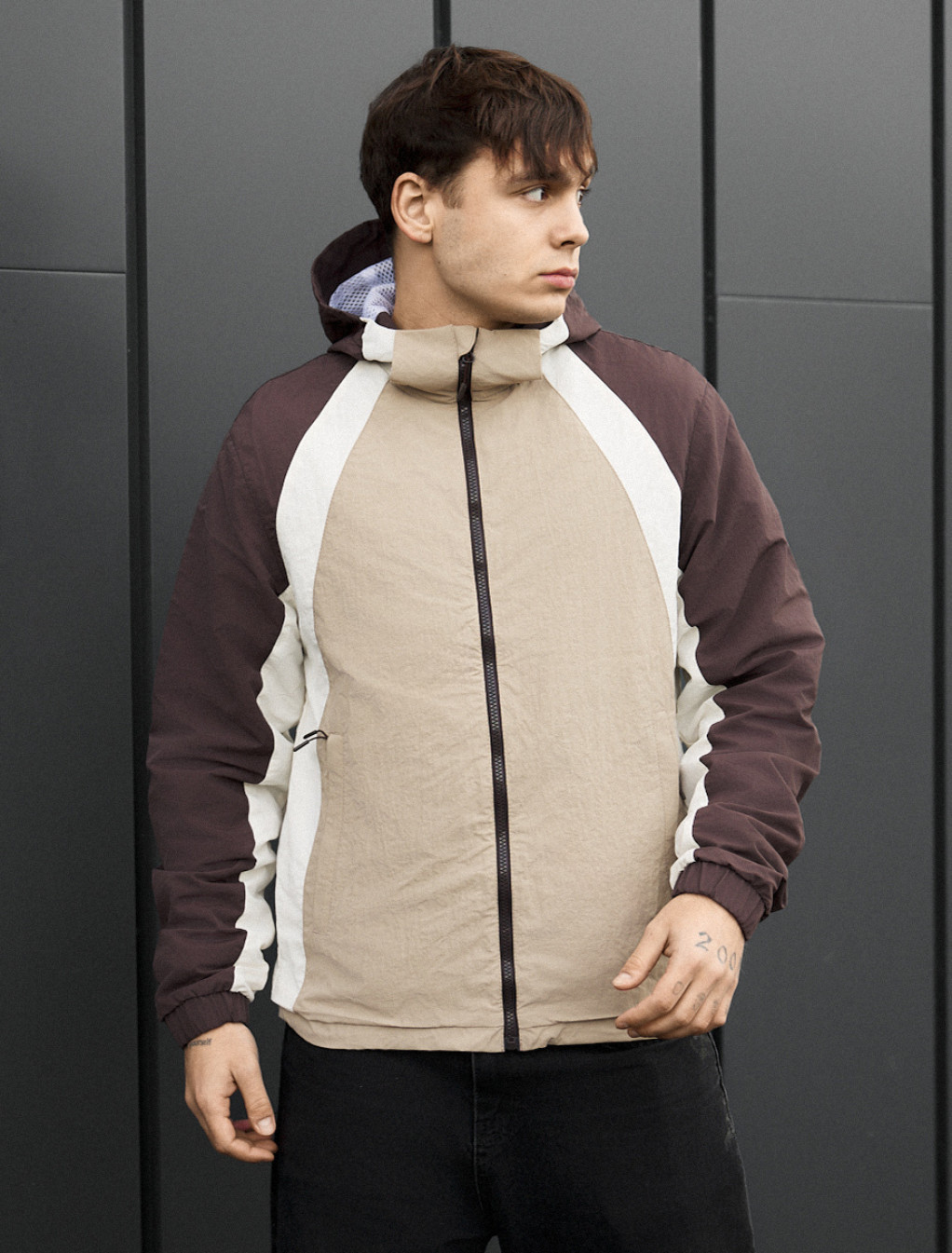 Wiatrówka Staff tek beige & brown