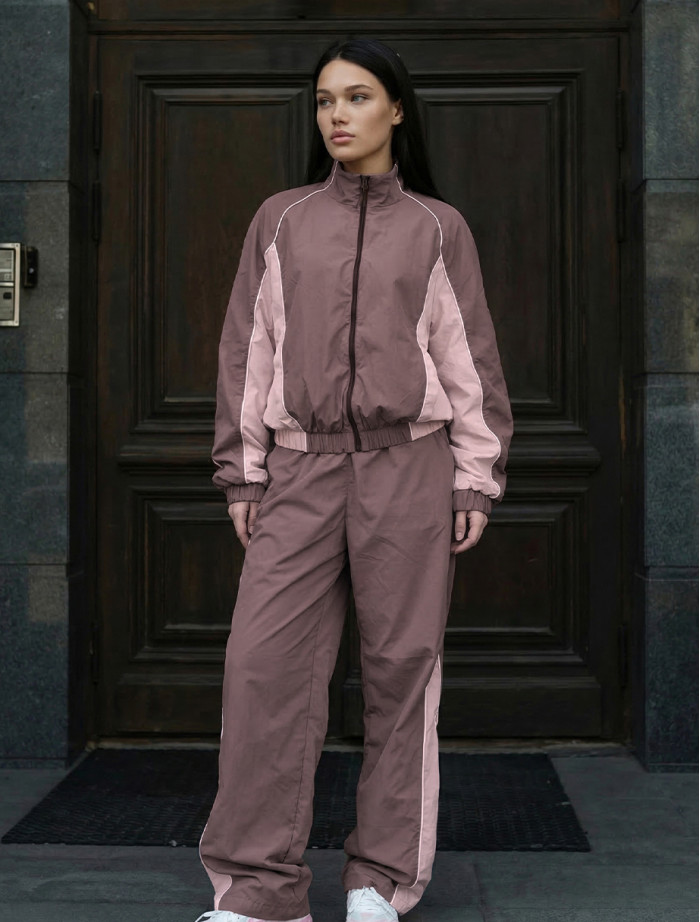 Dres Staff lim light brown & light pink reflective oversize