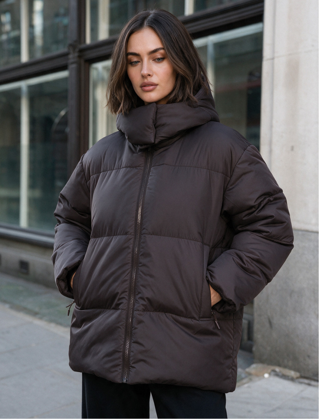 Kurtka zimowa damska Staff ed dark brown