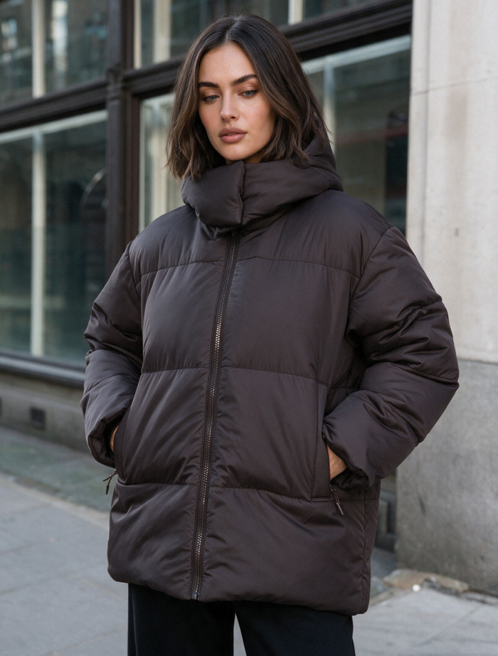 Kurtka zimowa damska Staff ed dark brown