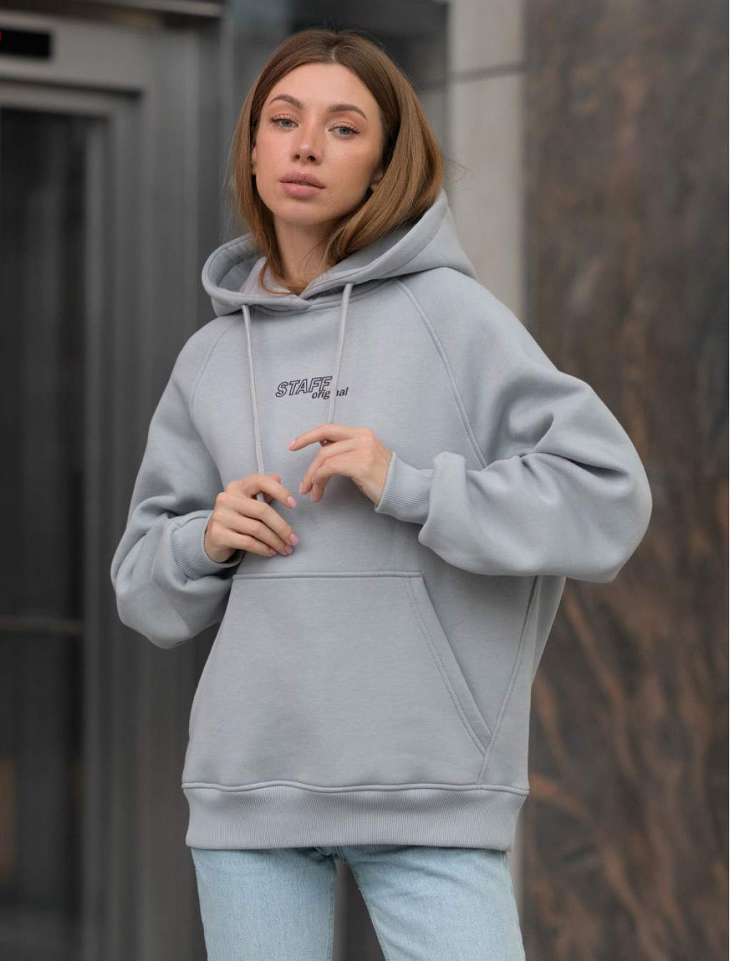 Damska bluza Staff original gray oversize fleece