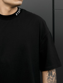 Koszulka Staff logo neck black oversize