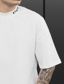 Koszulka Staff logo neck white oversize