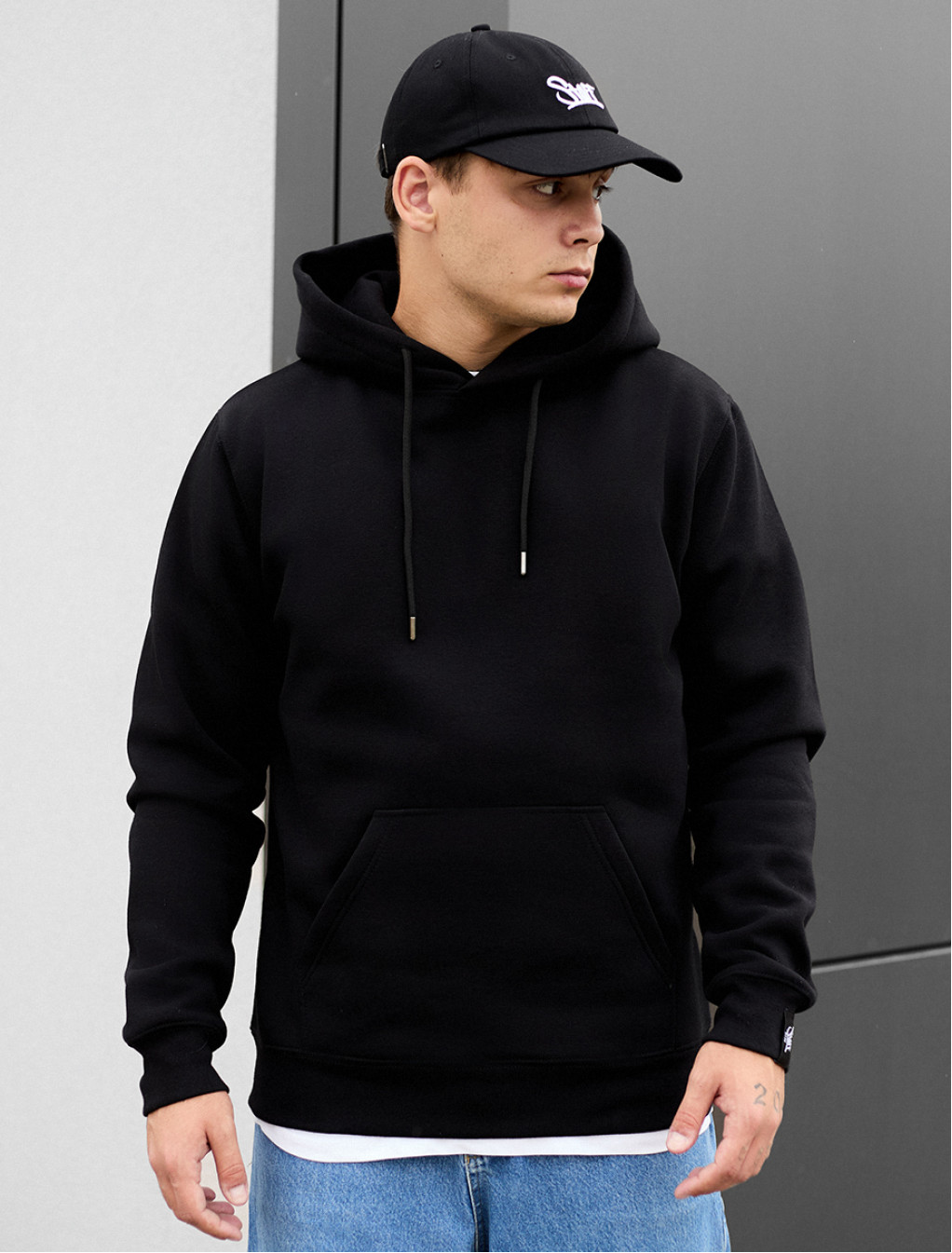 Bluza z kapturem Staff black basic fleece