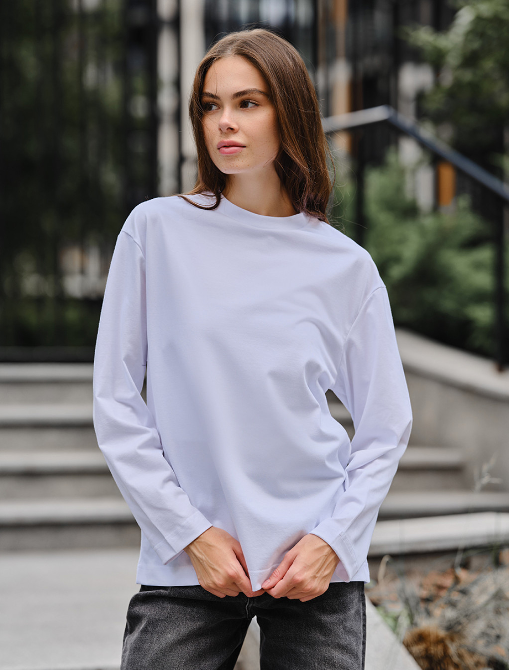 Longsleeve damski Staff os white