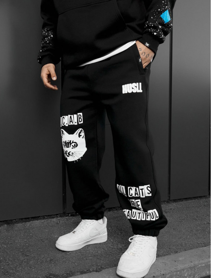 Spodnie dresowe Staff x Husll cats fleece