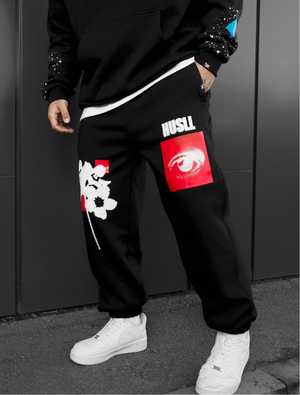 Spodnie dresowe Staff x Husll flower fleece