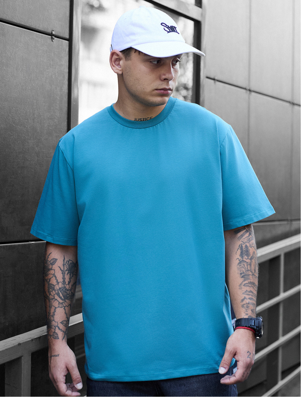 Koszulka Staff blue turquoise oversize