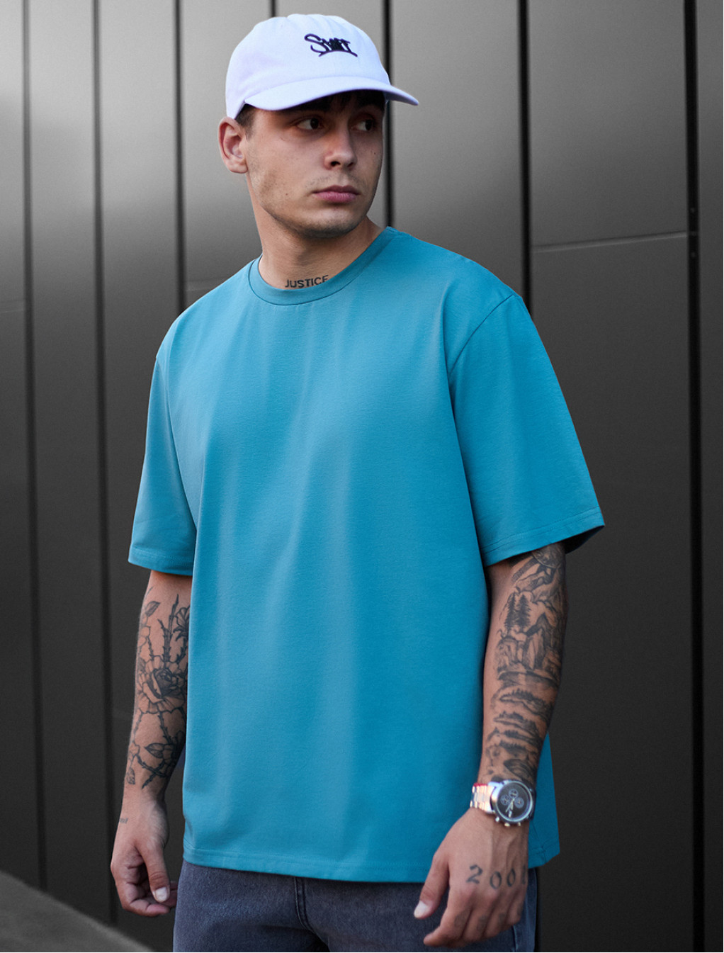 Koszulka Staff blue turquoise oversize