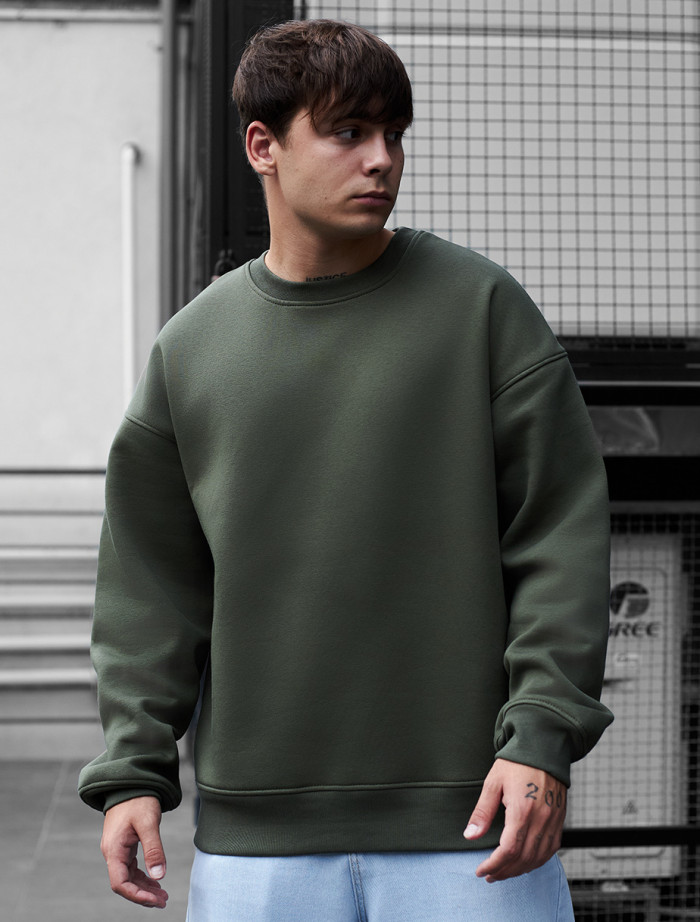 Bluza Staff khaki oversize fleece