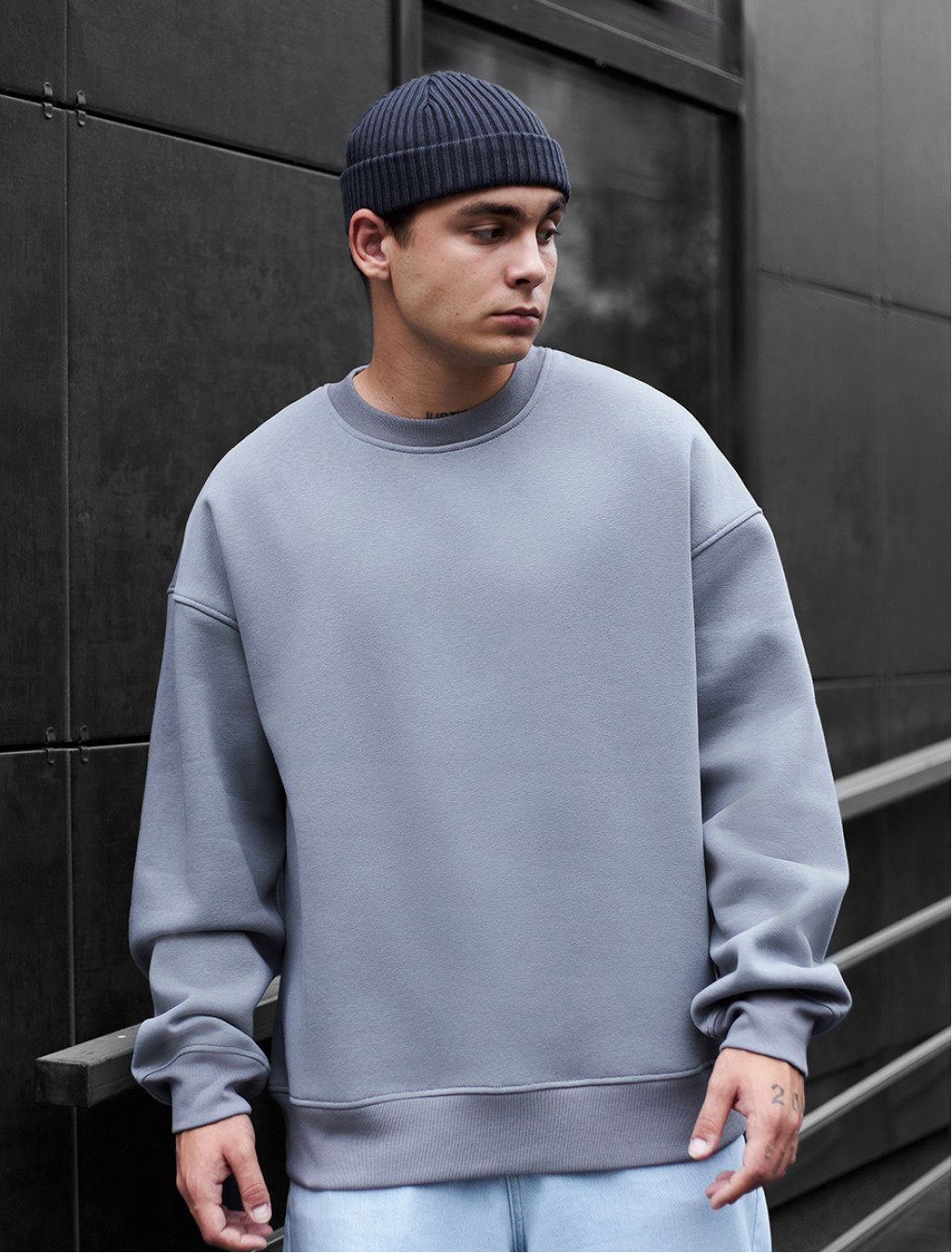 Bluza Staff gray oversize fleece