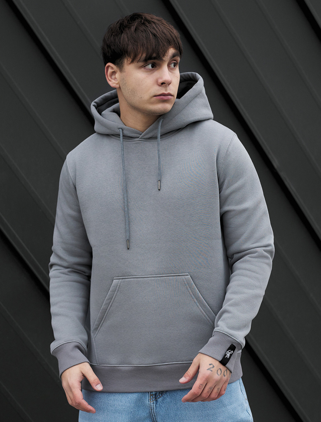 Bluza z kapturem Staff gray basic fleece