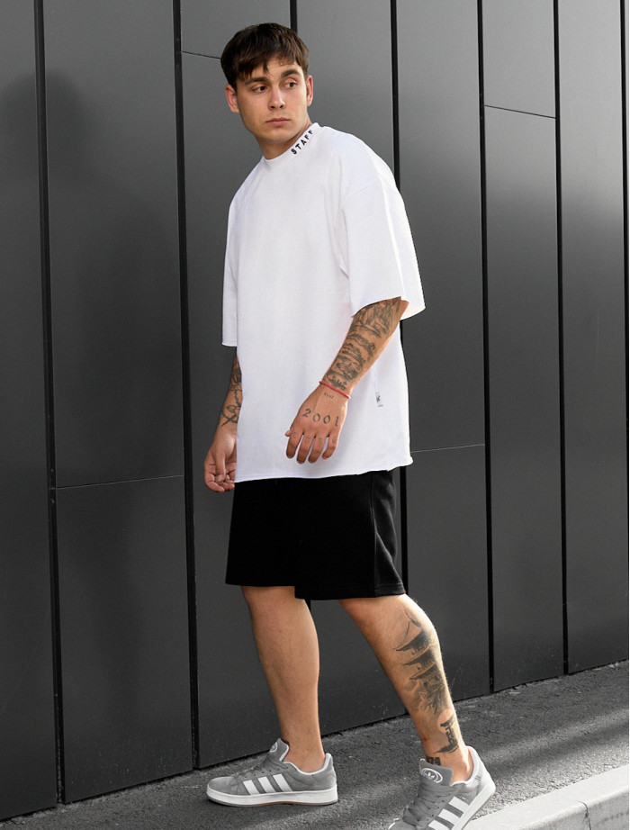 Komplet koszulka + spodenki Staff os black & white oversize
