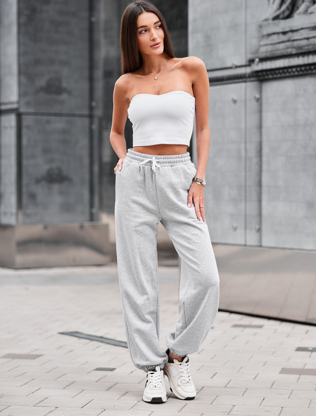 Damskie spodnie dresowe Staff mol gray melange