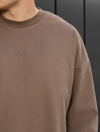 Longsleeve Staff brown logo oversize