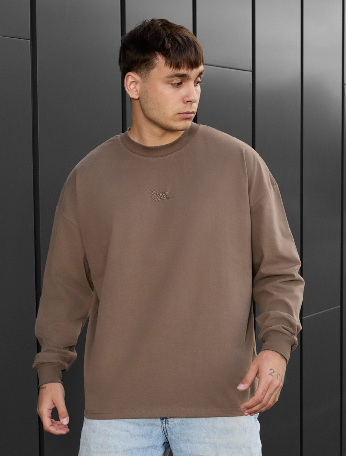 Longsleeve Staff brown logo oversize