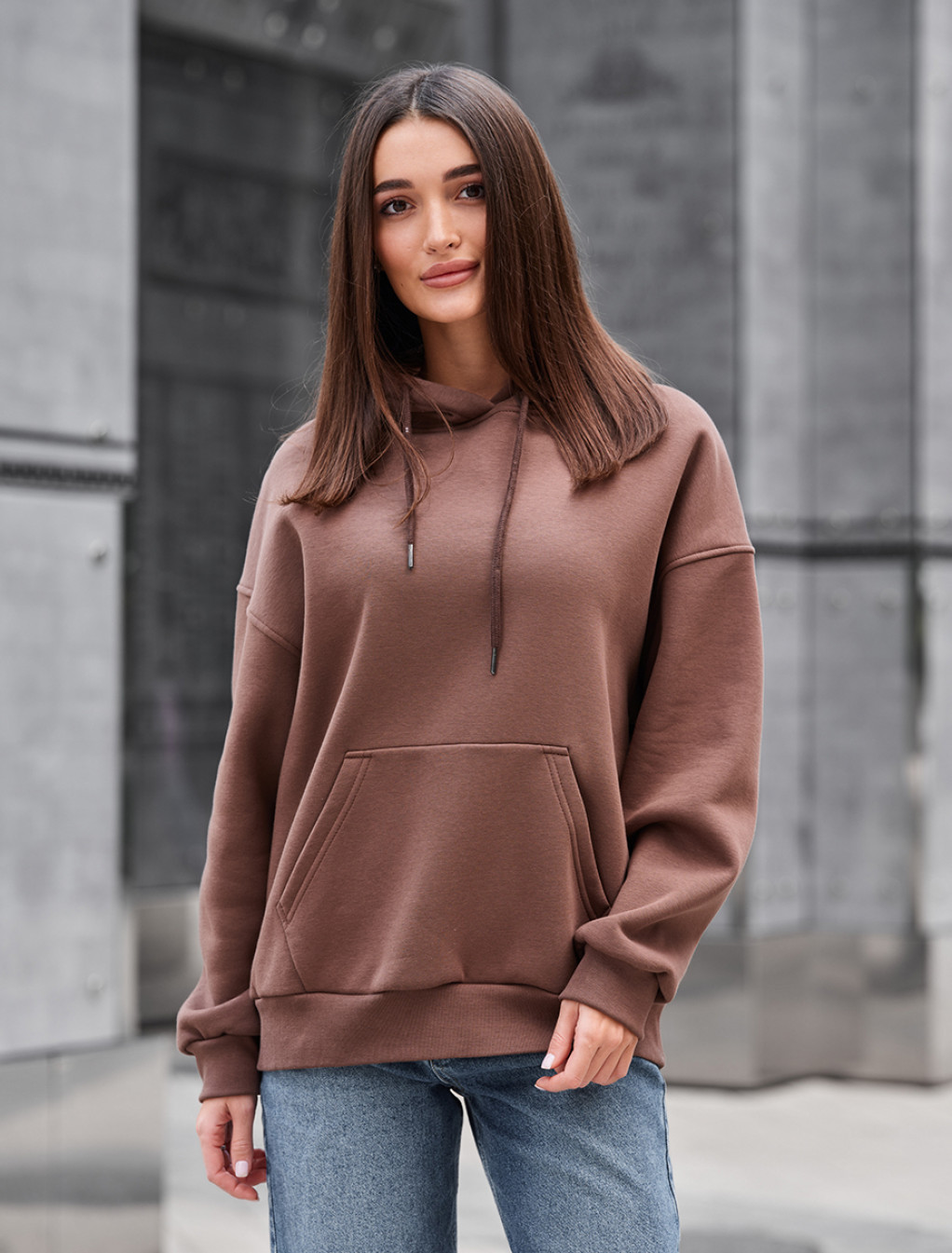 Bluza Staff lav brown oversize fleece