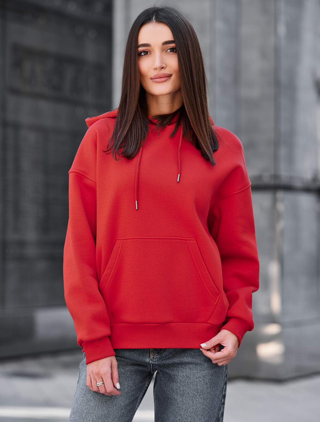 Bluza Staff lav red oversize fleece