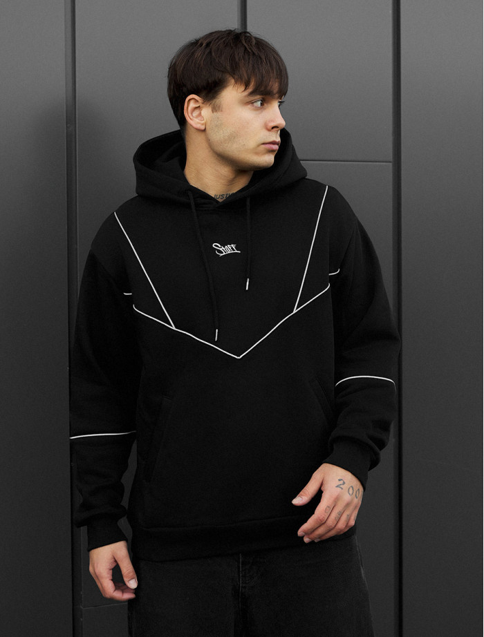 Bluza Staff black logo reflective oversize fleece