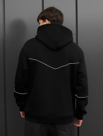 Bluza Staff black logo reflective oversize fleece