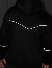 Bluza Staff black logo reflective oversize fleece