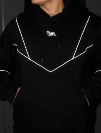 Bluza Staff black logo reflective oversize fleece