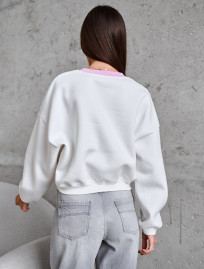 Bluza Staff vio white oversize fleece