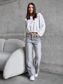 Bluza Staff vio white oversize fleece
