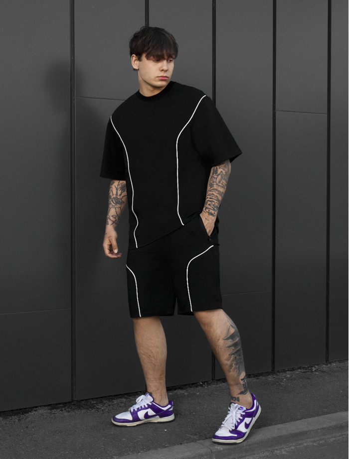 Komplet koszulka + spodenki Staff bor black