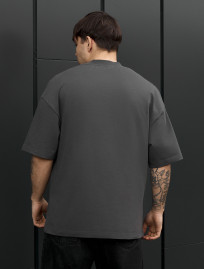 Koszulka Staff logo neck dark gray oversize