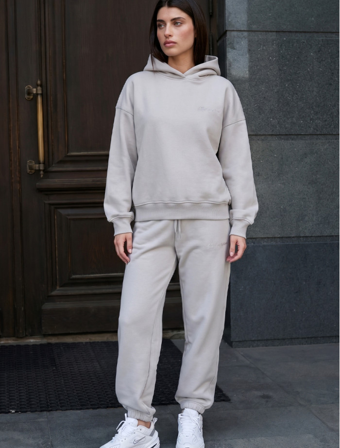 Dres Staff logo light gray oversize fleece