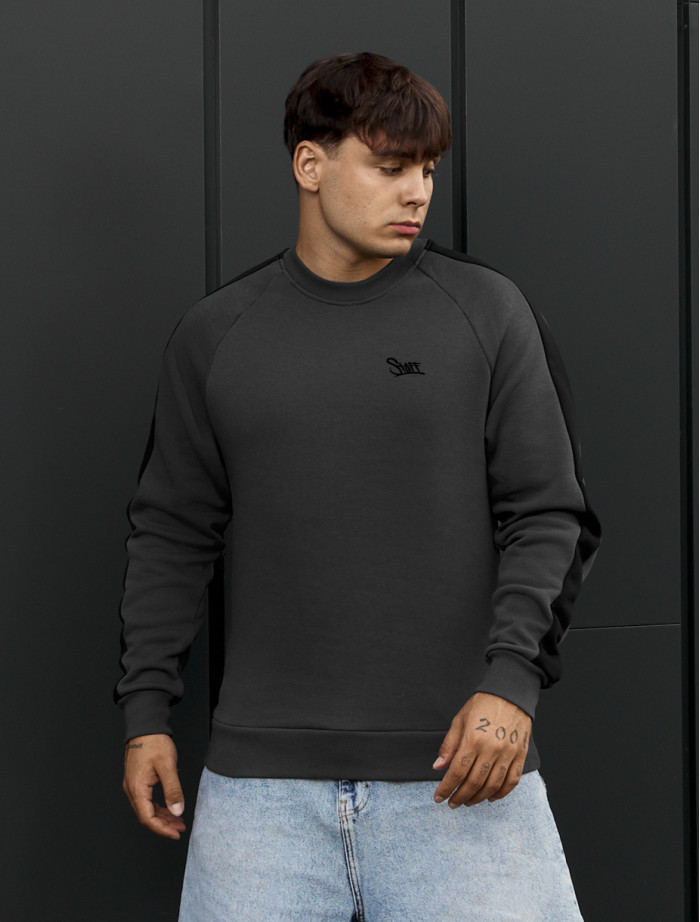 Bluza Staff lampas dark gray logo fleece