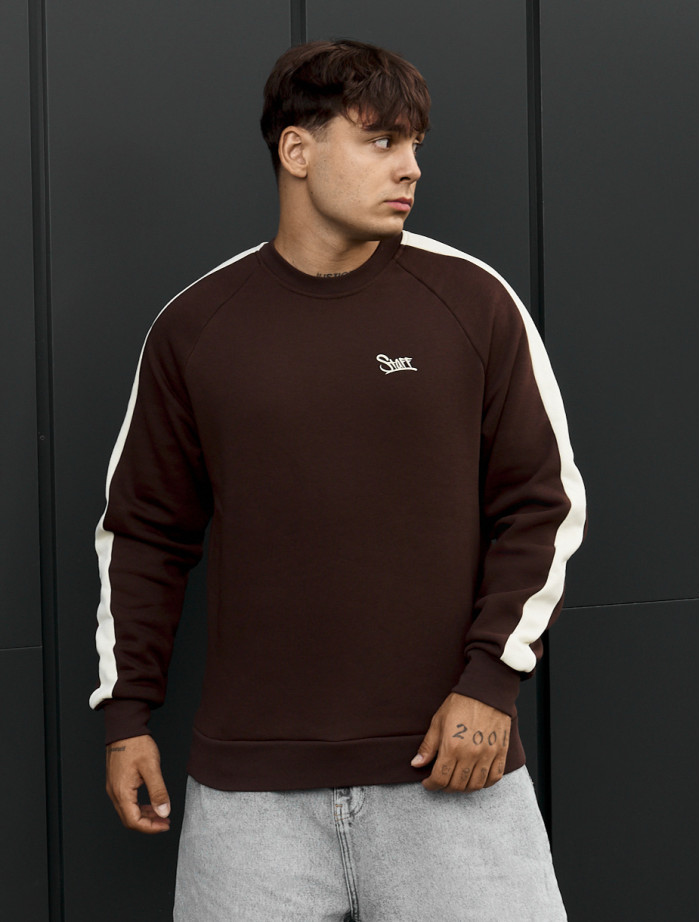 Bluza Staff lampas brown logo fleece