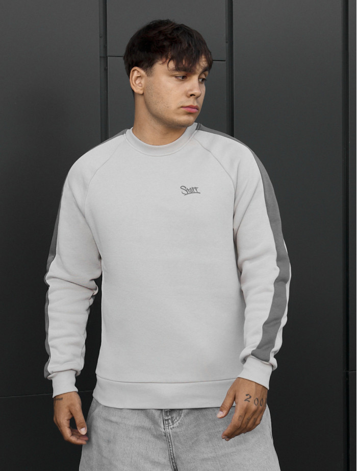 Bluza Staff lampas light gray logo fleece
