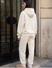 Dres Staff zip logo milk oversize fleece