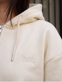 Dres Staff zip logo milk oversize fleece