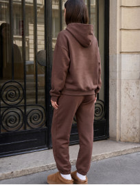 Dres Staff zip logo brown oversize fleece