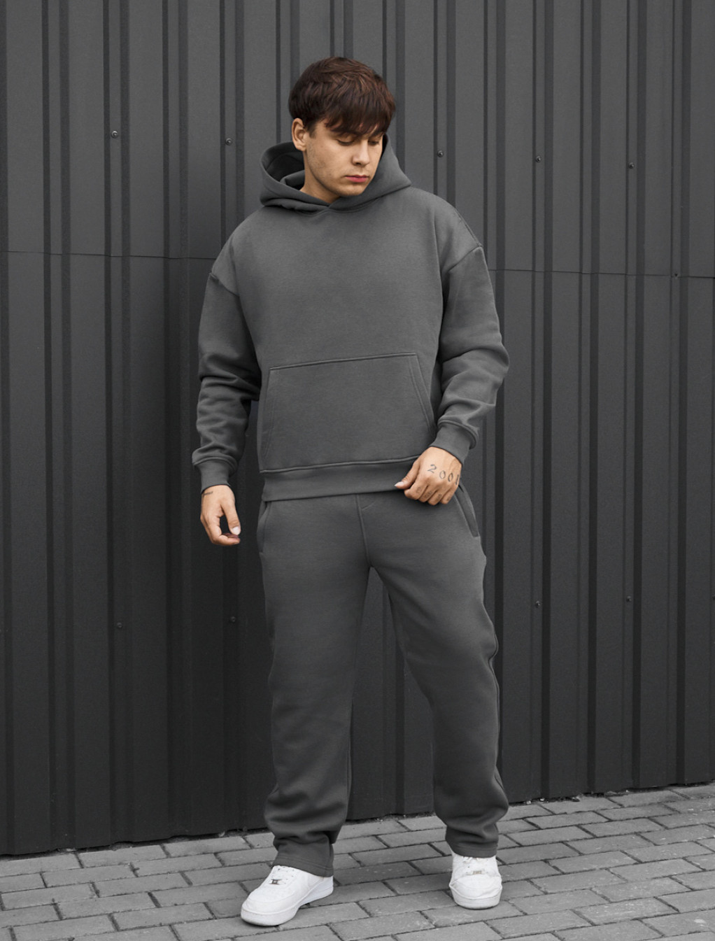 Dres Staff ik gray oversize fleece